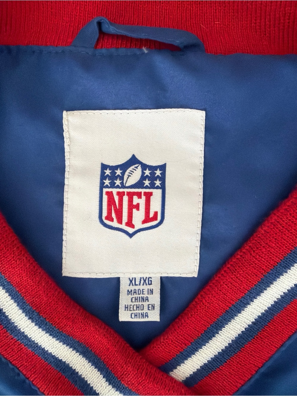 Vintage NFL New York Giants Blue/Red Pullover Windbreaker Jacket Men's XL - Picture 2 of 4